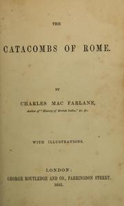 Cover of: The catacombs of Rome