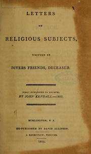 Cover of: Letters on religious subjects ...