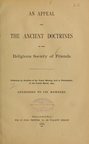 Cover of: An appeal for the ancient doctrines of the religious Society of Friends