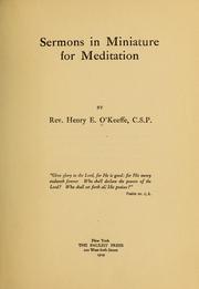 Cover of: Sermons in miniature for meditation