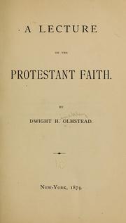 Cover of: A lecture on the Protestant faith