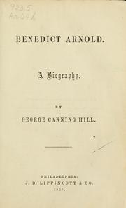 Cover of: Benedict Arnold: a biography