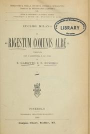 Cover of: Il "Rigestum communis Albe"
