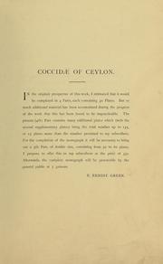 Cover of: The Coccidæ of Ceylon