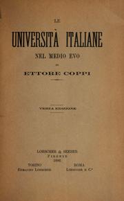 Cover of: Le università italiane nel medio evo by Ettore Coppi