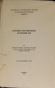 Cover of: Patterns and principles of Spanish art by Oskar Hagen