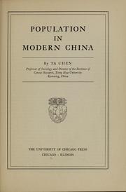 Cover of: Population in modern China