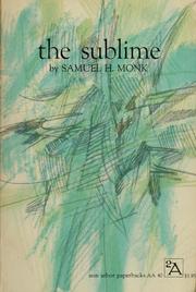 Cover of: The sublime: a study of critical theories in XVIII-century England ; with a new preface by the author