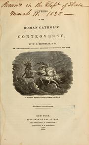 Cover of: Letters in the Roman Catholic controversy ... by William C. Brownlee