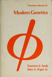 Cover of: Solutions manual : Modern genetics