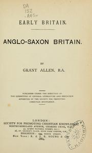 Cover of: Anglo-Saxon Britain by Grant Allen