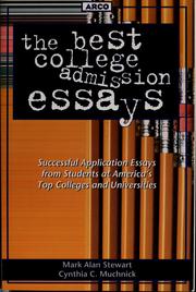 Cover of: The best college admission essays by Stewart, Mark A.