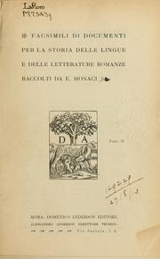 Cover of: Facsimili di documenti per la storia delle lingue e delle letterature romanze