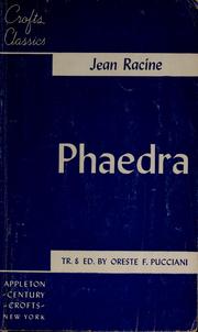 Cover of: Phaedra by Jean Racine