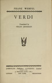 Cover of: Verdi by Franz Werfel