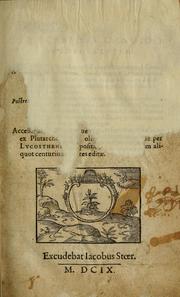 Cover of: Apophthegmata ex probatis Graecæ Latinaéque linguæ scriptoribus by Konrad Lykosthenes