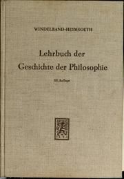 Cover of: Lehrbuch der Geschichte der Philosophie