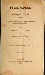 Cover of: Observations on Bishop Hobart's charge by George Edmund Ironside