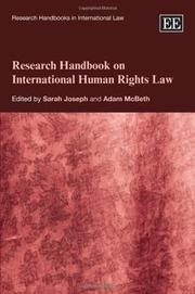 Cover of: Research handbook on international human rights law | Sarah Joseph