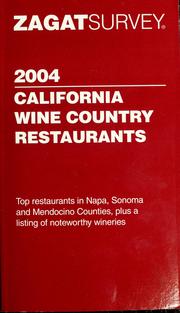 Cover of: Zagatsurvey 2004 California wine country restaurants