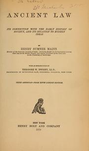 Cover of: Ancient law by Henry Sumner Maine