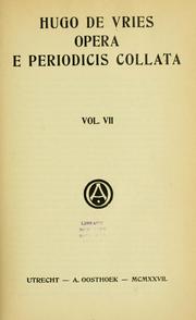 Opera e periodicis collata by Vries, Hugo de