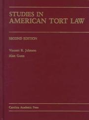 Cover of: Studies in American tort law
