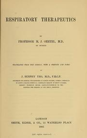 Cover of: Von Ziemssen's handbook of general therapeutics by H. von Ziemssen