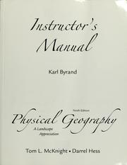 Cover of: Instructor's manual [for] Physical geography: a landscape appreciation