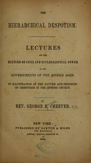 Cover of: The hierarchical despotism: Lectures...