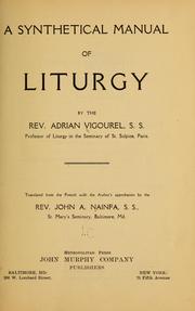 Cover of: A synthetical manual of liturgy