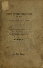 Augustini betydelse i pedagogikens historia by Arvid Gierow