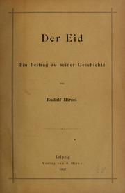 Cover of: Der eid by Rudolf Hirzel