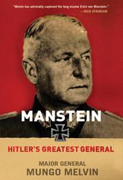 Cover of: Manstein by Mungo Melvin