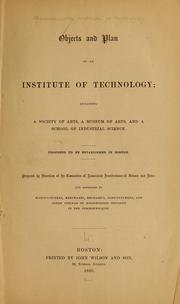 Cover of: Objects and plan of an institute of technology