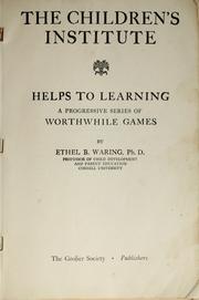 Cover of: Helps to learning: a progressive series of worthwhile games