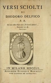 Cover of: Versi sciolti by Saverio Bettinelli