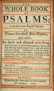 Cover of: The whole book of Psalms by Thomas Sternhold, John Hopkins, Hopkins, John, Beth Quitslund, Nicholas Temperley, Thomas Sternhold