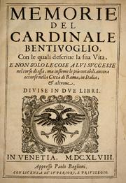 Cover of: Memorie del Cardinale Bentivoglio by Guido Bentivoglio