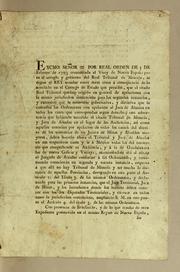 Cover of: Excmo. Señor = Por real orden de 5 de febrero de 1793 comunicada al Virey de Nueva Españ[a]: para el arreglo y gobierno del Real Tribunal de Minería . by Spain. Sovereign (1788-1808 : Charles IV)