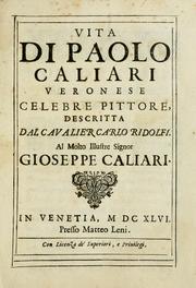 Cover of: Vita di Paolo Caliari veronese, celebre pittore by Carlo Ridolfi