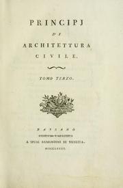 Cover of: Principj di architettura civile