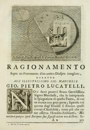 Cover of: Ragionamento sopra un frammento d'un antico diaspro intagliato by Ridolfino Venuti