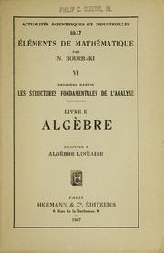 Cover of: Algèbre