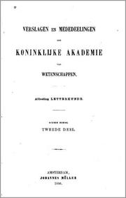 Cover of: Verslagen en Mededeelingen der Koninklijke Akademie van Wetenschappen, Afdeeling Letterkunde