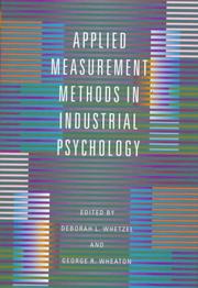 Cover of: Applied measurement methods in industrial psychology