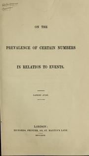 Cover of: On the prevalence of certain numbers in relation to events | 