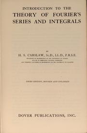 Introduction to the theory of Fourier's series and integrals by Carslaw, H. S.