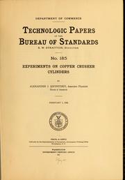 Cover of: Experiments on copper crusher cylinders