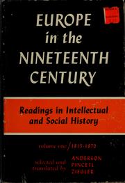 Cover of: Europe in the nineteenth century: readings in intellectual and social history